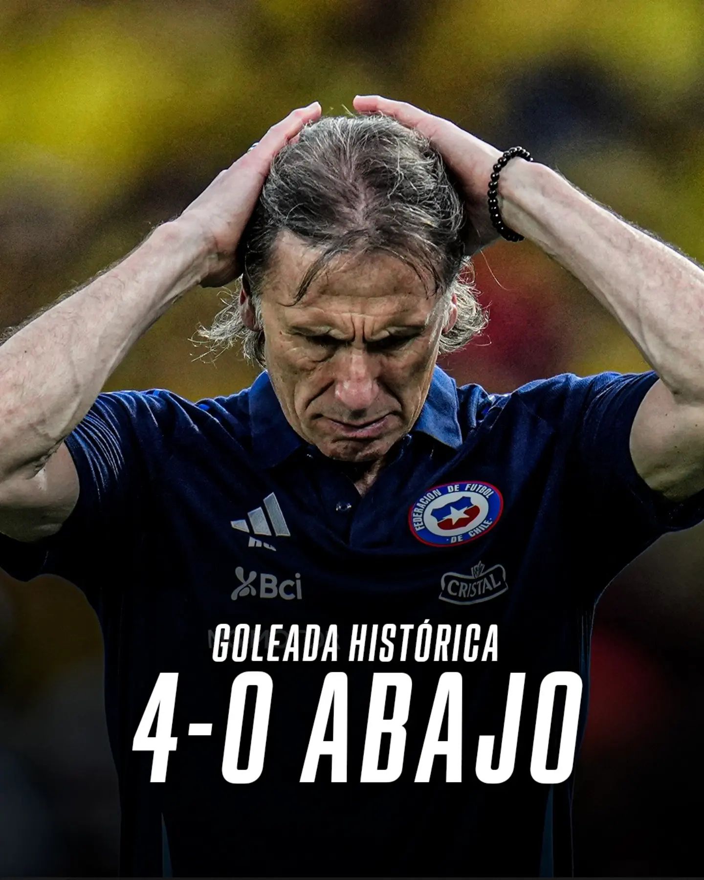 La cruda conferencia de Gareca tras la goleada que sufrió Chile ante Colombia: “Es un proceso difícil de sostener”