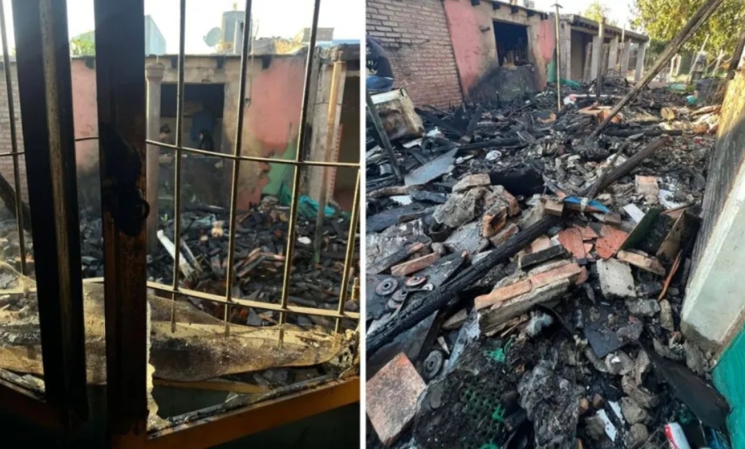 Una familia perdió todo luego de un  incendio en plena madrugada