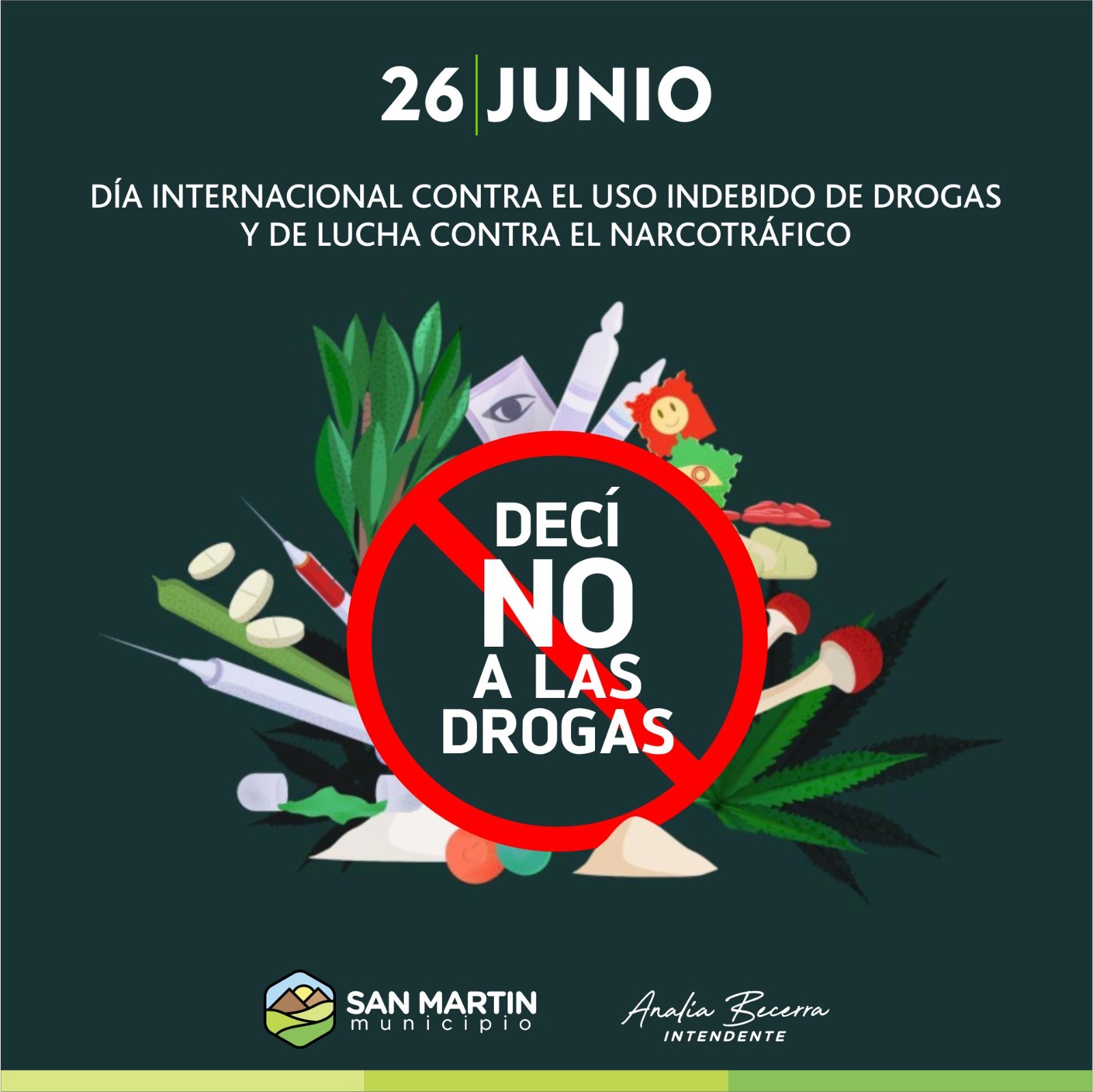 San Martín se suma al Día Internacional contra el Tráfico Ilícito y el Uso Indebido de Drogas