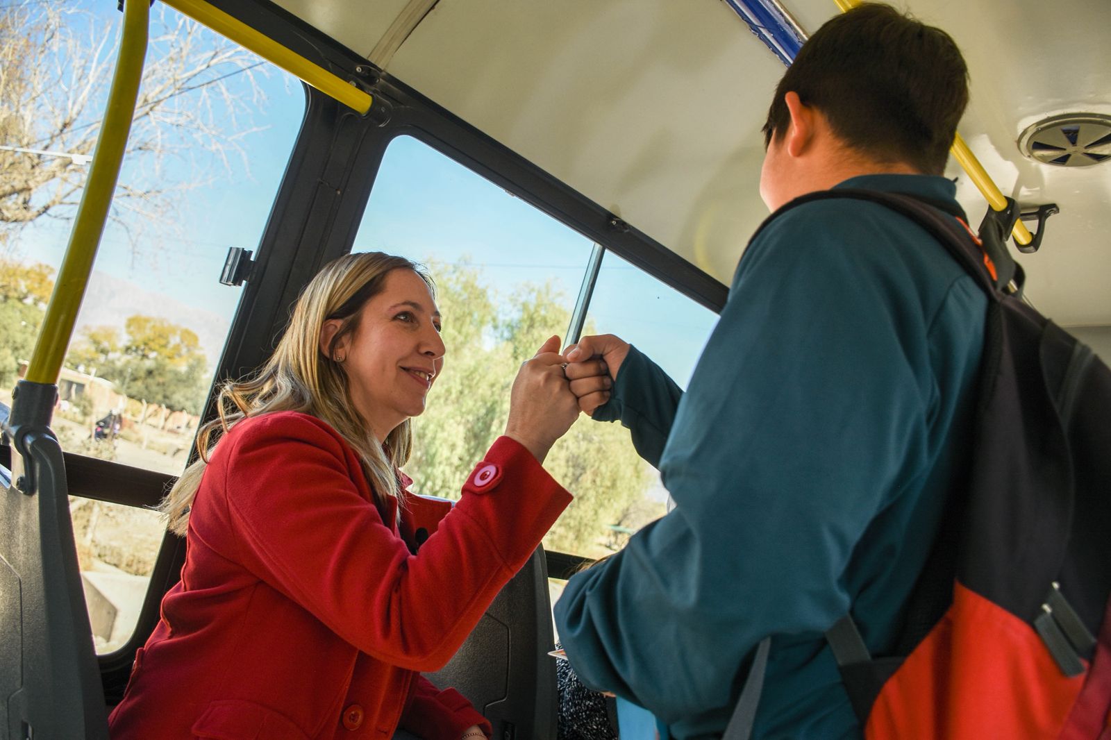 Línea 248-E: Laura Palma acompañó el primer recorrido en Pocito
