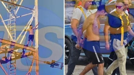 Subió a la antena más alta de la provincia