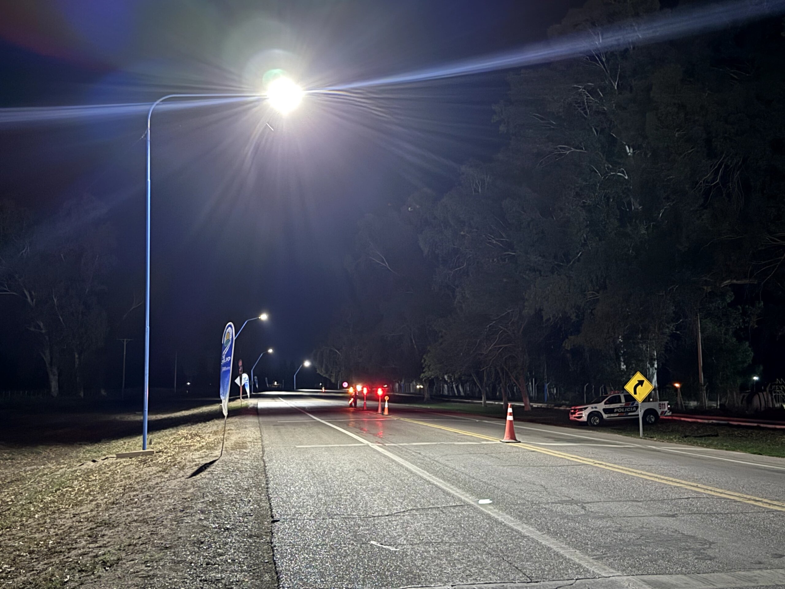 Más seguridad vial en la Ruta 20: la Municipalidad de 9 de Julio inauguró nueva iluminación LED en un transitado tramo