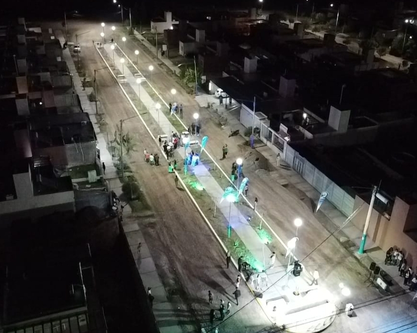 9 de Julio inauguró nueva iluminación en un barrio y avanza con el plan de recambio en todo el departamento