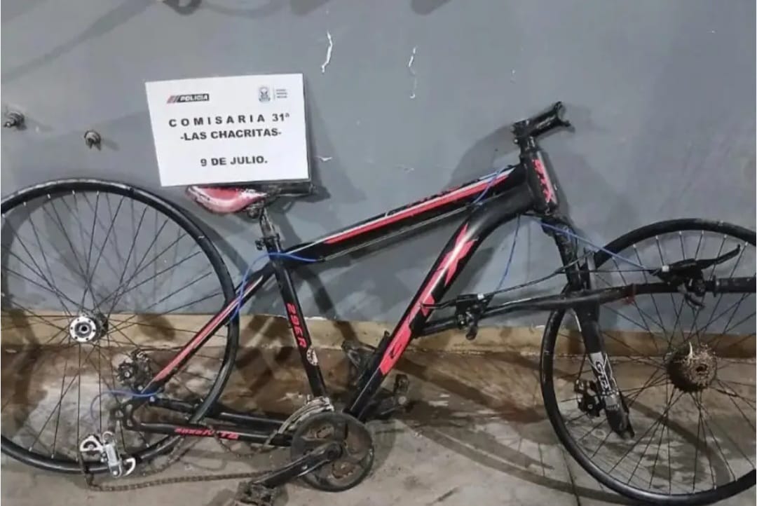Recuperaron una bicicleta robada en 9 de Julio: estaba completamente desarmada