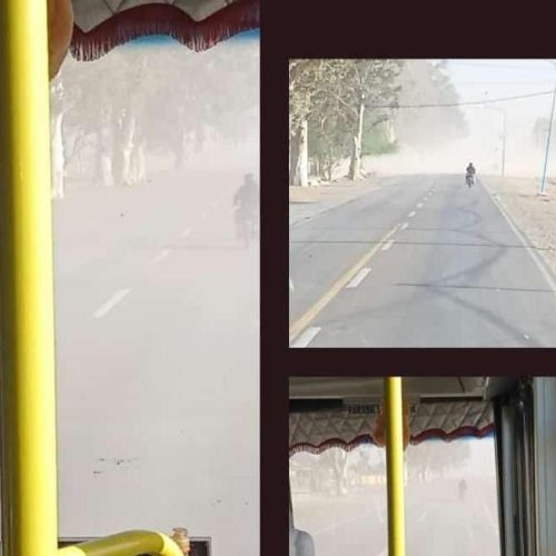 Alerta: Esta es la visibilidad cuando hay viento Zonda en la calle Zapata antes de Ruta 20