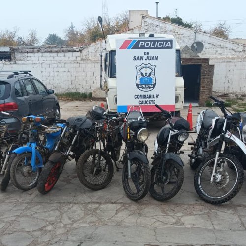 Allanaron talleres mecánicos en Caucete: secuestraron 11 motos sin documentación y elementos de dudosa procedencia