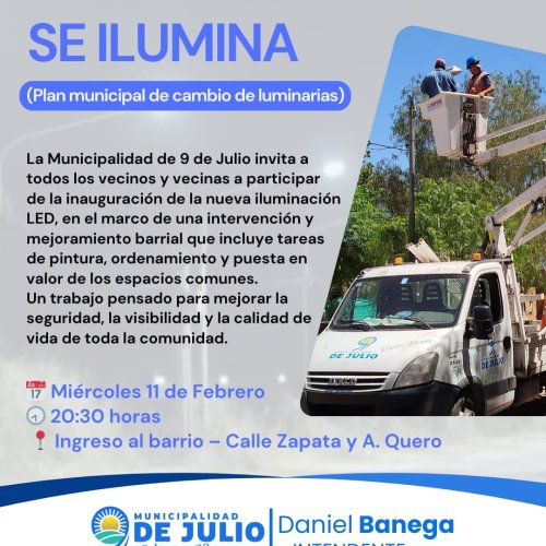 El Barrio Sendero se ilumina: la municipalidad inaugurará nuevas luminarias LED este miércoles