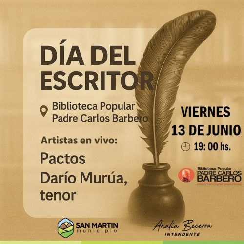 San Martín celebra el Día del Escritor con una jornada de cultura y reconocimiento