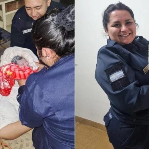 Dos policías de San Juan hicieron de parteros y ayudaron a una mujer a dar a luz una nena