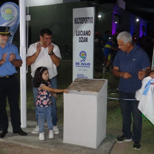 9 de Julio sigue inaugurando obras en su aniversario: este jueves se presentó la renovación del multideportivo Luciano Ozán