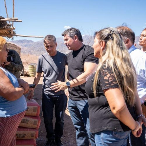 Orrego recorrió las zonas afectadas por las lluvias en Calingasta