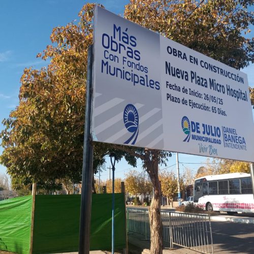 Entre varias obras en marcha, 9 de Julio está remodelando una importante plaza del departamento