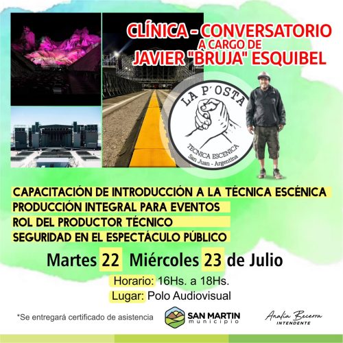Llega a San Martín una capacitación gratuita sobre técnica escénica y producción de eventos