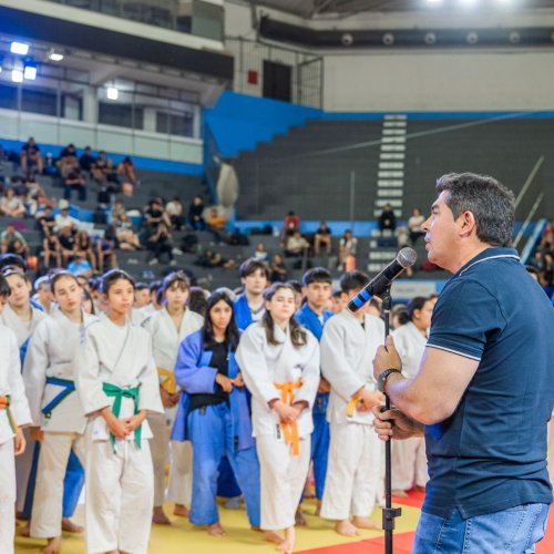 Orrego presenció el acto de apertura del Campeonato Nacional de Judo en San Juan