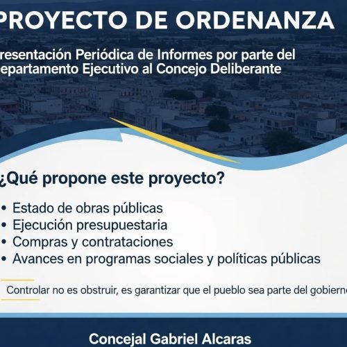 Impulsan un proyecto para garantizar la transparencia de la gestión municipal en 25 de Mayo