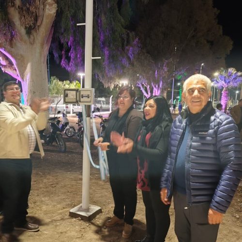 Inauguración del alumbrado del polideportivo de Chacritas