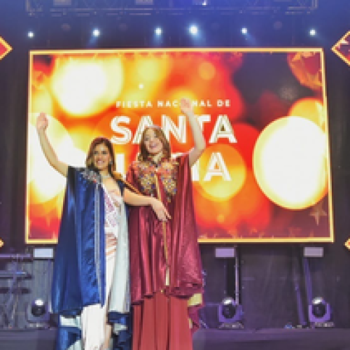 Karen Uriza y Macarena Maldonado, 1ra y 2da Representante Nacional de Santa Lucía