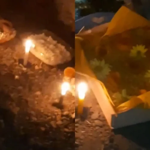 Velas encendidas en un cerro en Rivadavia: ¿nuevo ritual?